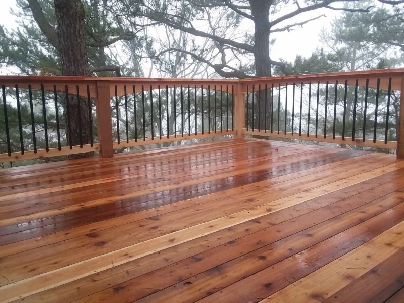 Completed Cedar Deck with Furniture